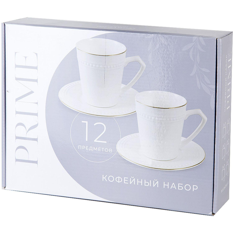 Набор кофейный 12пр Prime (6 персон) v=130мл (подарочная уп. ), 0380058