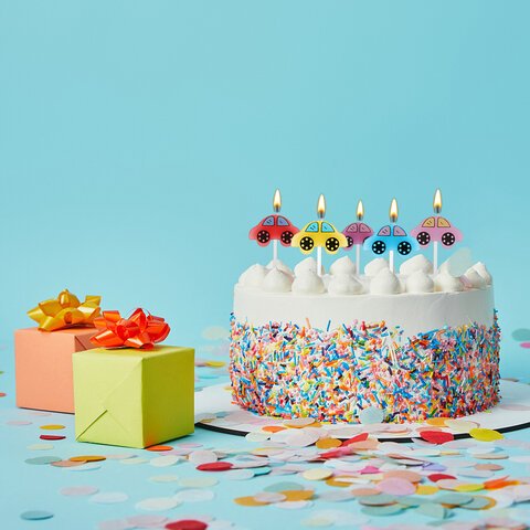 Свечи фигурные для торта на шпажках «Машинки», 5 шт., 2×3 см, ЗОЛОТАЯ СКАЗКА