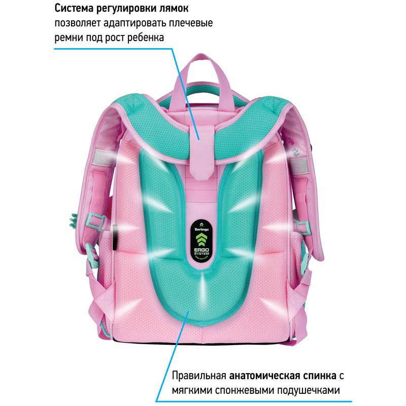 Ранец Berlingo Expert «Princess cat» 37×28×16см, 2 отделения, 2 кармана, анатомическая спинка