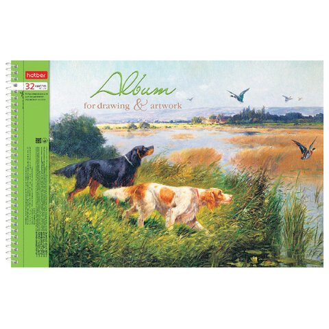 Альбом для рисования, А4, 32 л., спираль, обложка картон, HATBER, 205×300 мм, «Мелодия души» (5 видов)