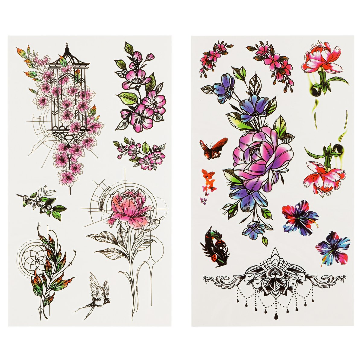 Наклейка-тату MESHU «Flower», 22×10см, инд. уп., европодвес