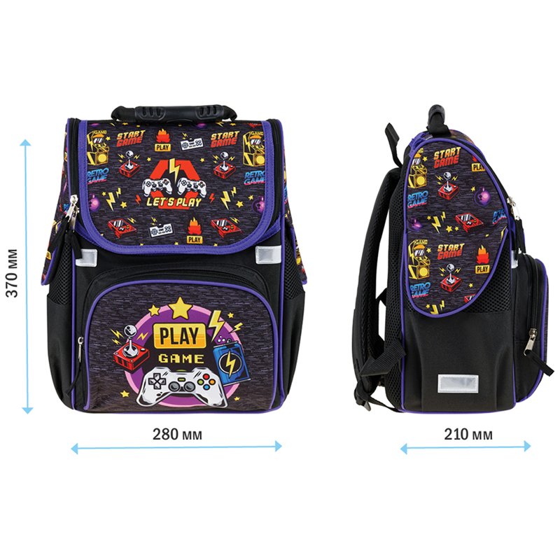 Ранец ArtSpace Junior «Play Game» 37×28×21см, 1 отделение, 3 кармана, анатомическая спинка