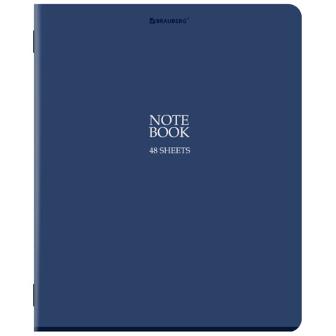 Тетрадь А5, 48 л., BRAUBERG, скоба, клетка, SoftTouch, «NoteBookMono», (микс в спайке)
