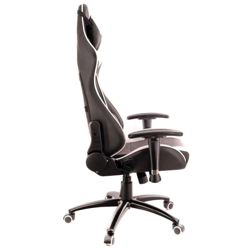 Кресло игровое Everprof Lotus S6 белое/черное (экокожа, металл)