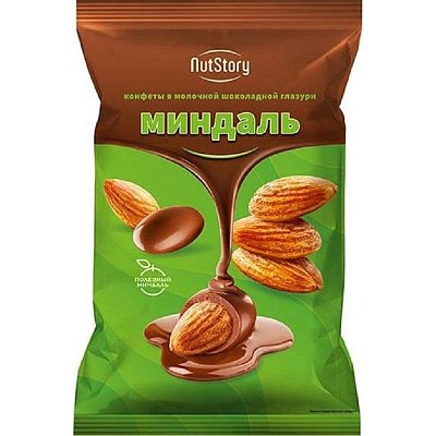 Конфеты NutStory Миндаль в молочной шок. гл., 500 гр