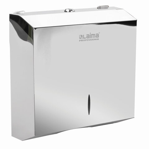 Диспенсер для полотенец LAIMA PROFESSIONAL INOX (Система H2), Interfold, нержавеющая сталь, зеркальный, 605695