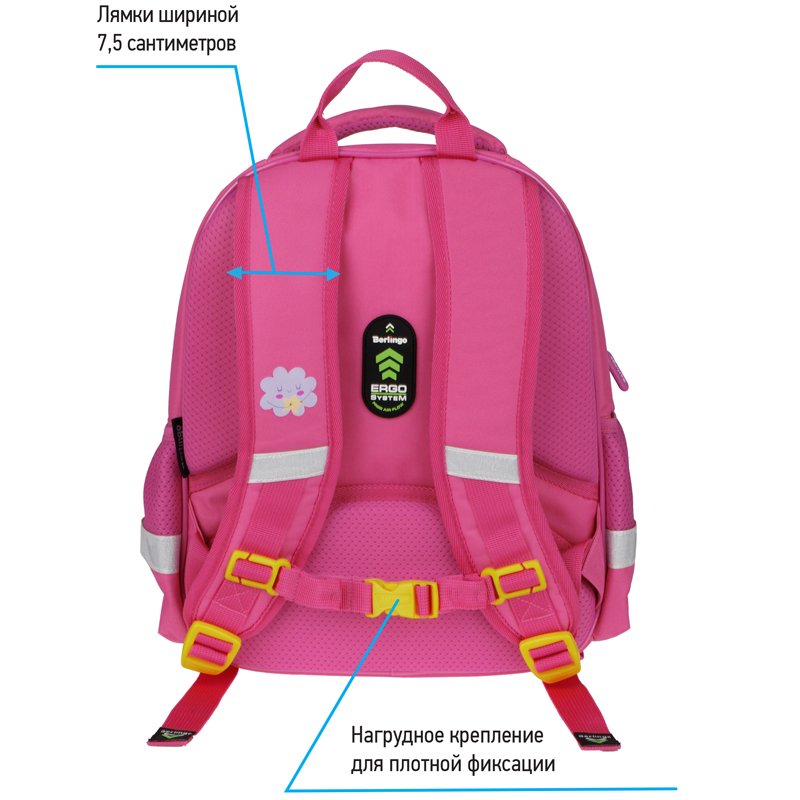 Рюкзак Berlingo Kids «Unistar» 36×27×12см, 1 отделение, 2 кармана, эргономичная спинка, LED кант