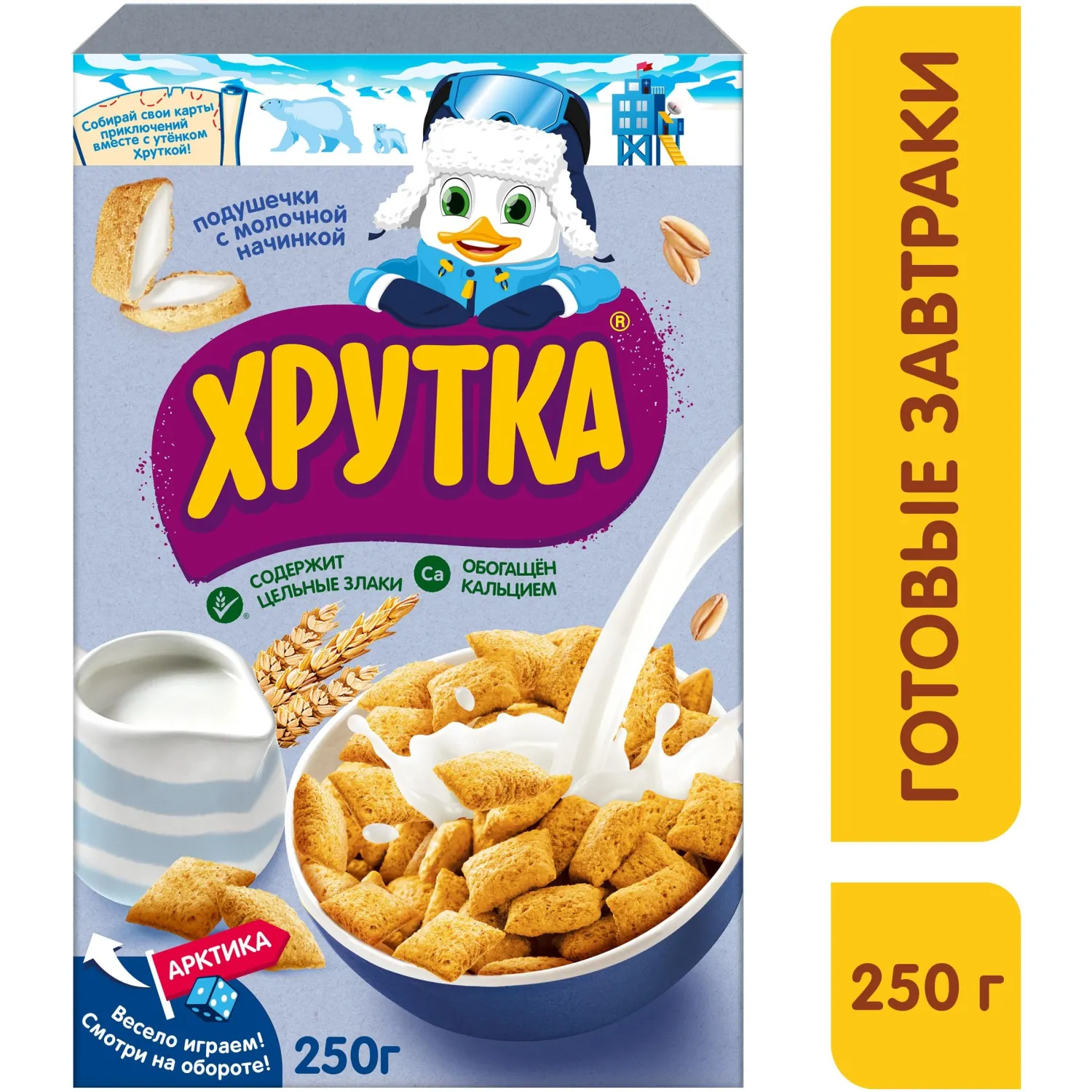 Подушечки Nestle Хрутка хрустящие мультизлаковые с молочной начинкой 250г