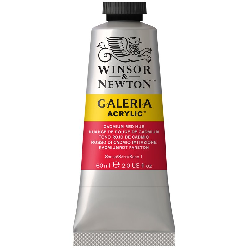 превью Краска акриловая художественная Winsor&Newton «Galeria», 60мл, туба, кадмий красный