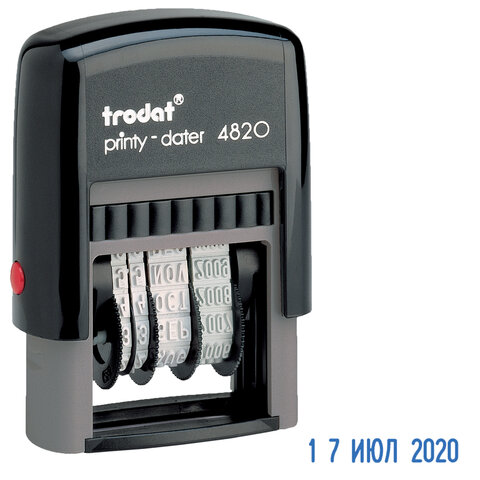 Датер-мини месяц буквами, оттиск 22×4 мм, синий, TRODAT 4820, корпус черный