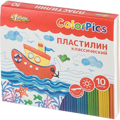 Пластилин №1 School ColorPics набор 10цв 200г со стеком