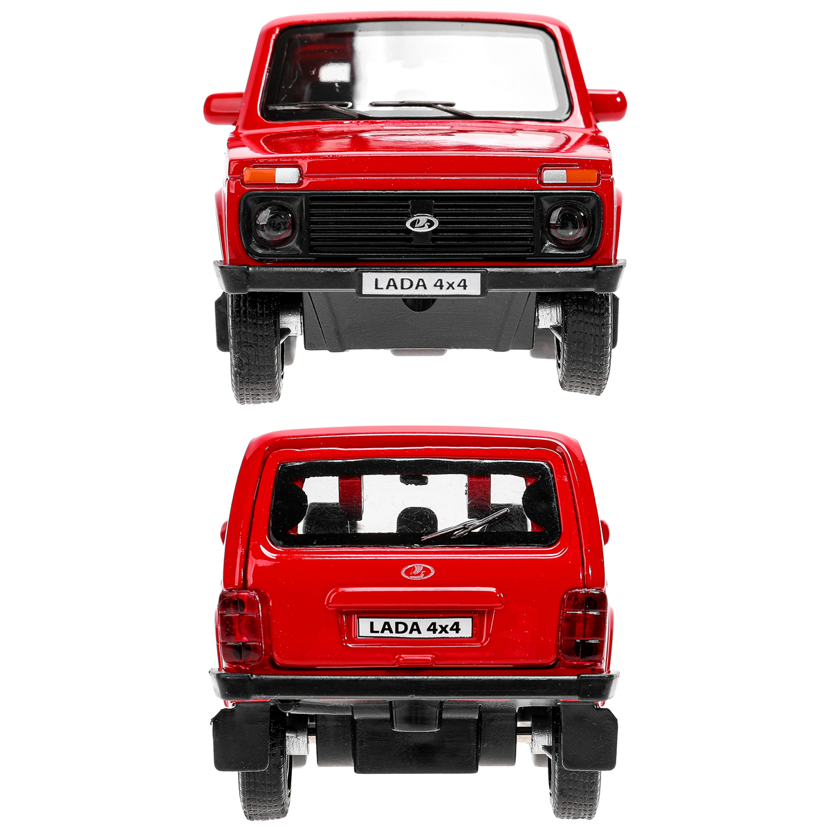 Машина игрушечная Технопарк «Lada 4×4», LADA, металл., 12см, красный, инерционная, с подвижными элементами