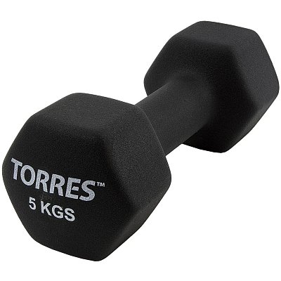 Гантель TORRES 5 кг, PL55015, черный