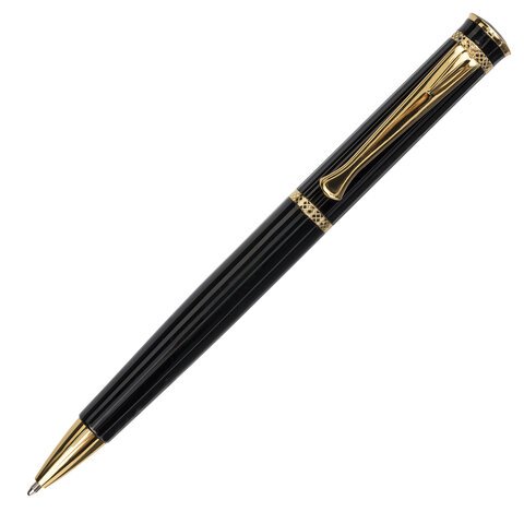 Ручка бизнес-класса шариковая BRAUBERG «Perfect Black», корпус черный, узел 1 мм, линия письма 0.7 мм, синяя