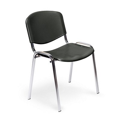 Стул для посетителей Изо черный (пластик/металл хромированный)