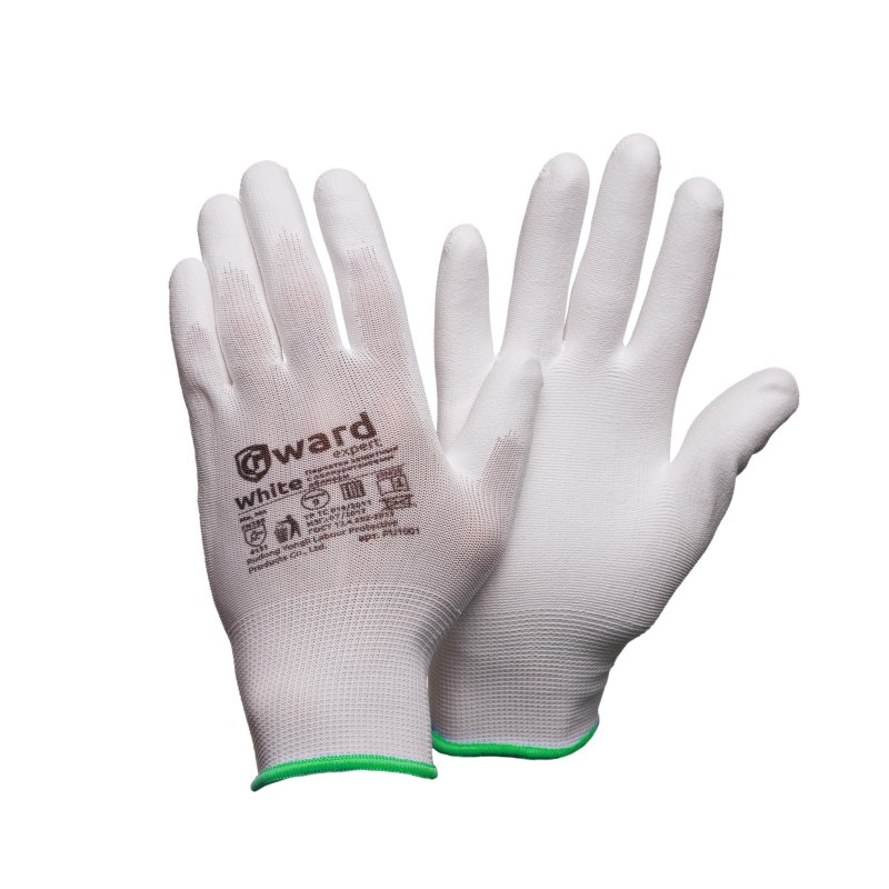 превью Перчатки защитные нейлон Gward White PU1001 с п/у покрытием р.8 (12 пар/уп)