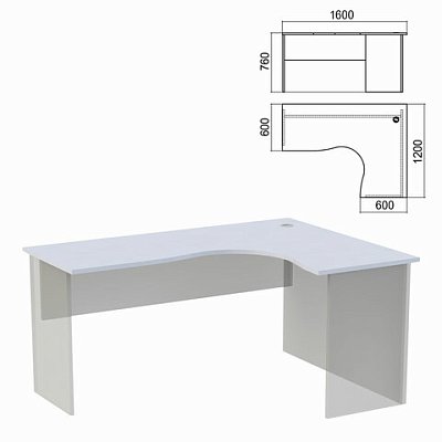 Стол компактный ЧАСТЬ 1 «Арго»1600×1200х760 ммправыйсерый