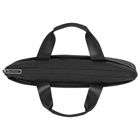 Сумка портфель HEIKKI ULTRA (ХЕЙКИ) с отделением для ноутбука 15.6", Total black, черная, 28×39х3 см