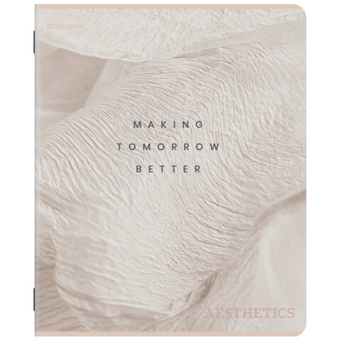 Тетрадь А5, 48 л., BRAUBERG, скоба, клетка, SoftTouch, «Пастельная», (микс в спайке)