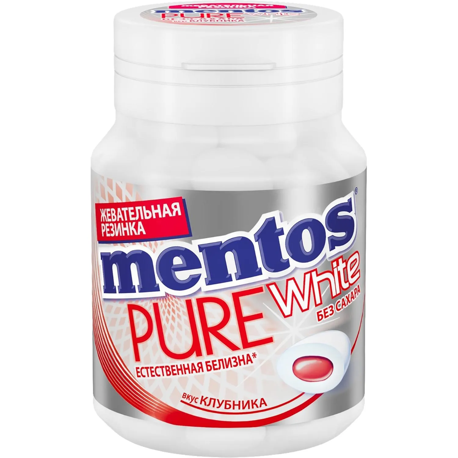 Жевательная резинка Mentos Pure White Клубника 54 г
