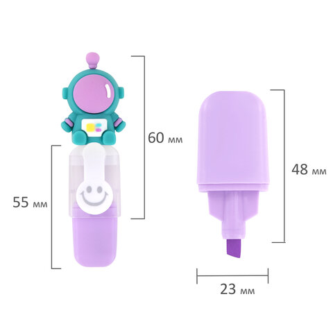 Набор текстовыделителей с топперами 6 ЦВЕТОВ ПАСТЕЛЬ, «КОСМО», линия 1-4 мм, FUNSTER (ФАНСТЕР)