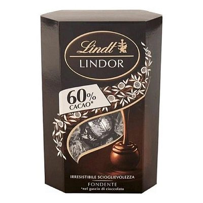 Конфеты LINDOR из горьк шок. нач из темного трюфеля. какао мин.60%,200г