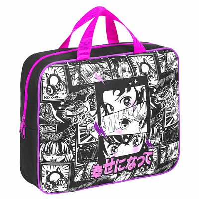 Папка на молнии с ручками BRAUBERG А4, 1 отделение, полиэстер, 80 мм, «Anime movie»