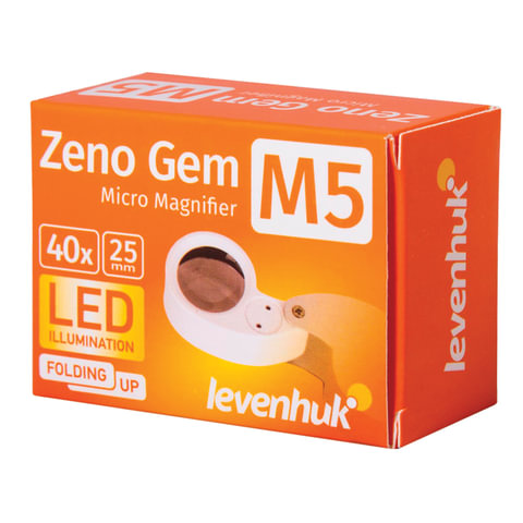 Лупа LEVENHUK Zeno Gem M5, увеличение х40, диаметр линзы 25 мм, подсветка, складная, металл