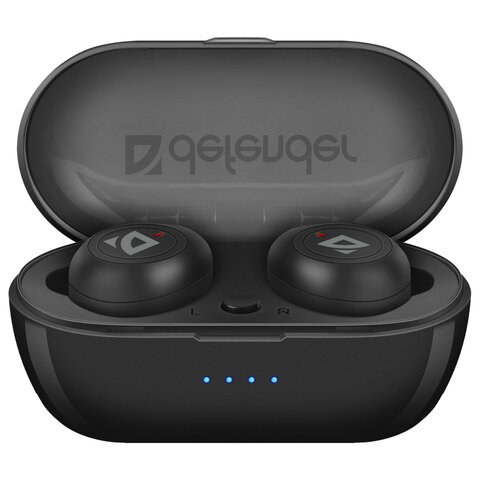 Наушники с микрофоном беспроводные Defender Twins 638, Bluetooth 5.0, черный