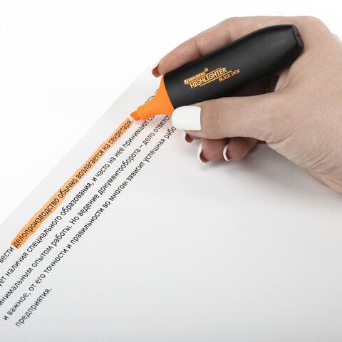 Текстовыделитель BRAUBERG «BLACK JACK», ОРАНЖЕВЫЙ, линия 1-5 мм