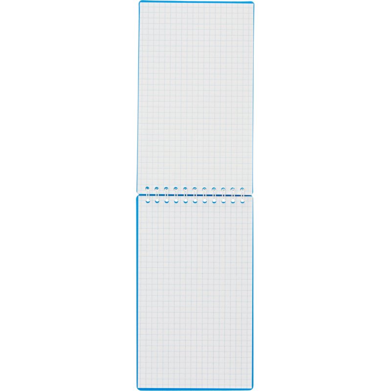 Блокнот 100×170 л. Attache Economy, мет. гребень, пласт. обл, синий, клетка