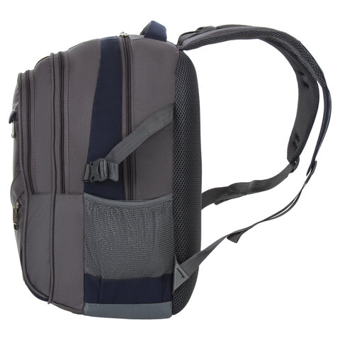 Рюкзак BRAUBERG «MainStream 1», 35 л, размер 45×32х19 см, ткань, серо-синий