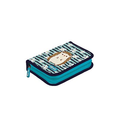 Пенал 1 отделение, 200×140×40 Först «Blue hedgehog», дополнительная откидная секция, полиэстер
