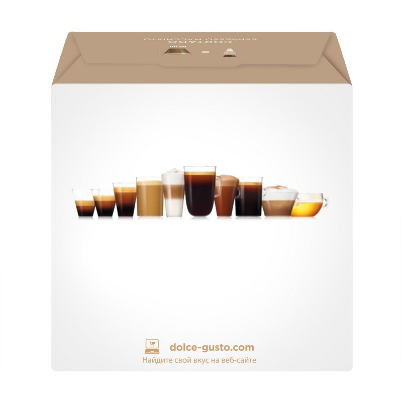 Капсулы для кофемашин NESCAFE DOLCE GUSTO эспрессо с молоком 16x200г.