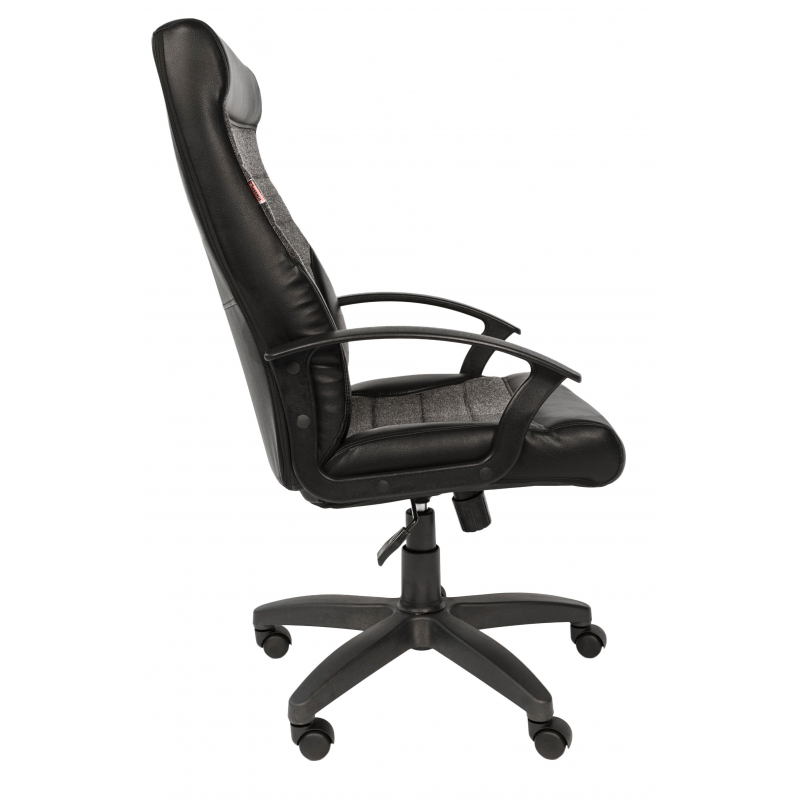 Кресло для руководителя Easy Chair 639 TPU серое/черное (экокожа/ткань/пластик)