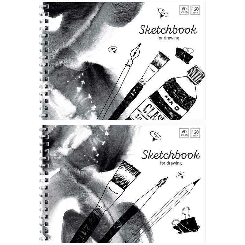превью Скетчбук-блокнот 60л. А5 на гребне ArtSpace «Black/white mood», 120г/м2