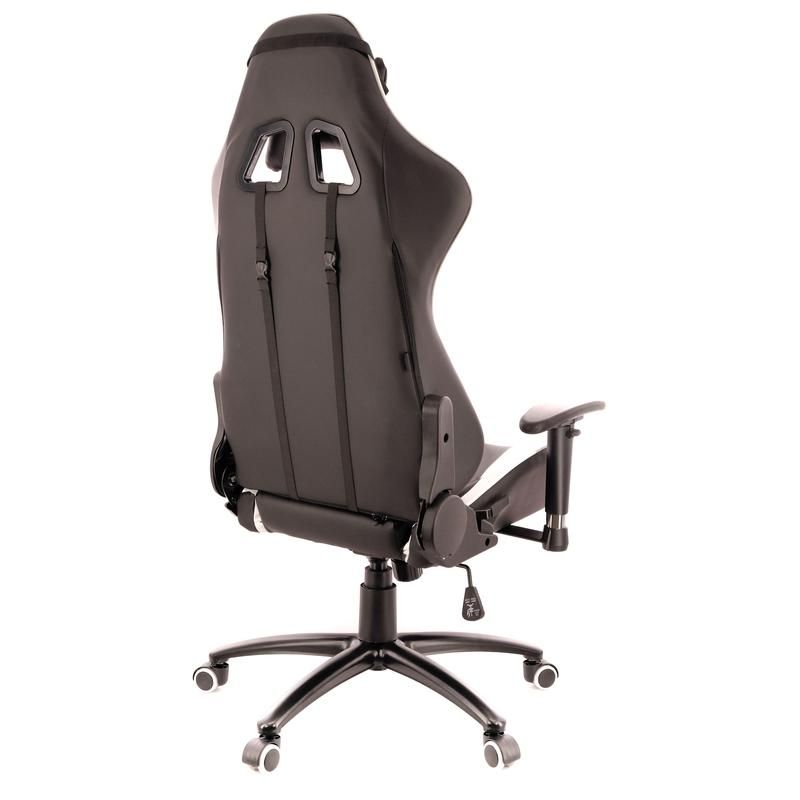 Кресло игровое Everprof Lotus S6 белое/черное (экокожа, металл)