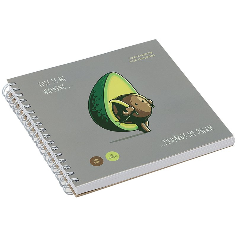 Скетчбук 60л. 150×150 на гребне MESHU «Avocadreams», 120 г/м2