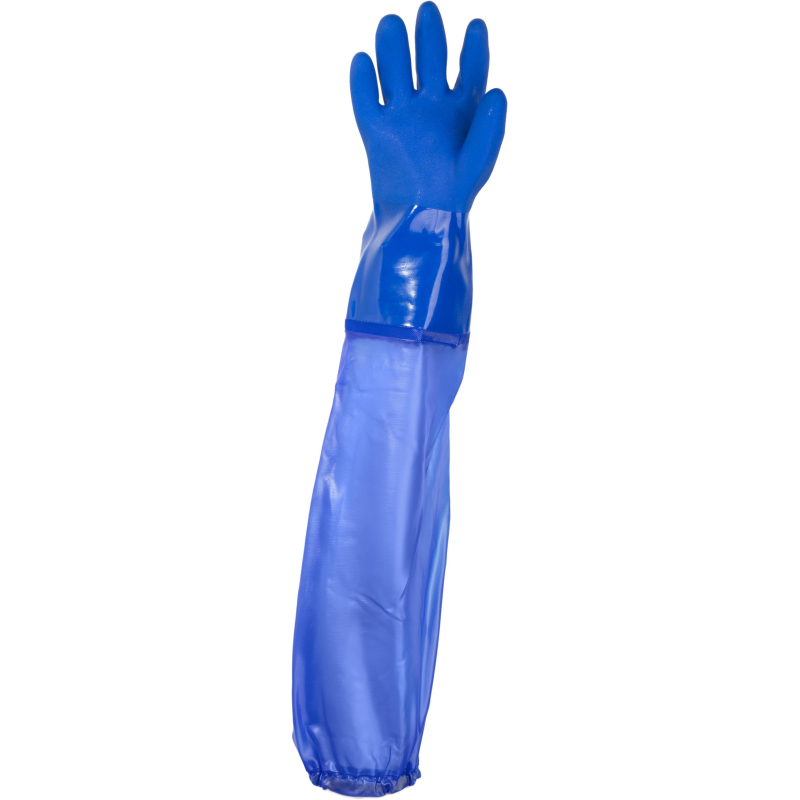 Перчатки ПВХ КЩС Gward Sandy Long PVC014 синие р.10, XL (6 пар/уп)
