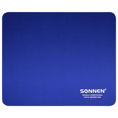 Коврик для мыши SONNEN «BLUE», резина + ткань, 220×180х3 мм