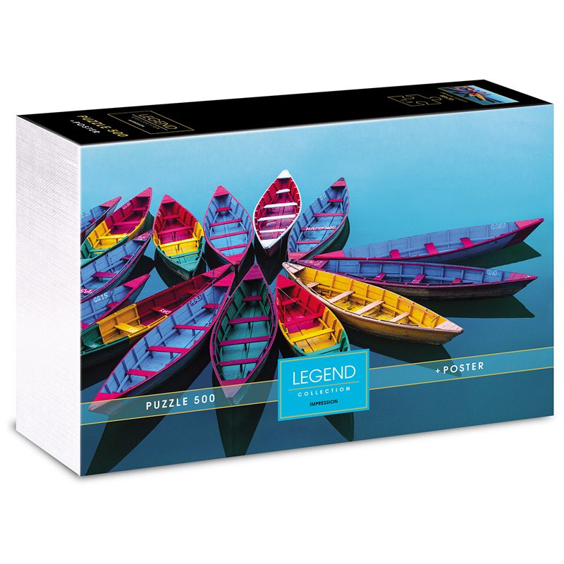 превью Пазл 500 эл. Hatber Premium «Legend Art Series. Яркие лодки», подарочная коробка + Постер