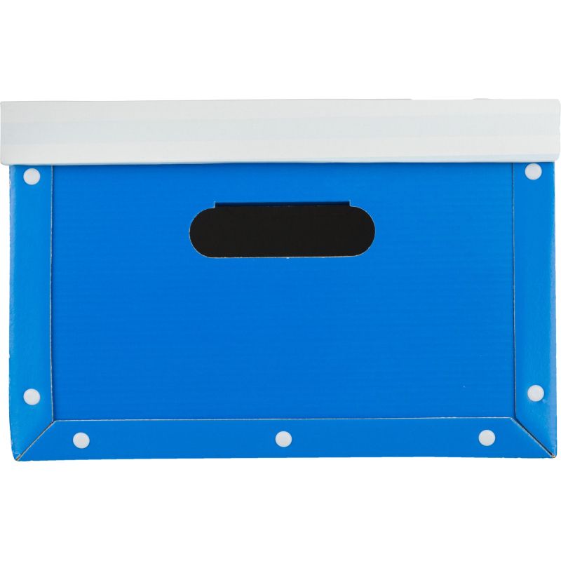 Короб архивный для хран. Attache 430×330х220 син+син. полос клепк кашир. карт