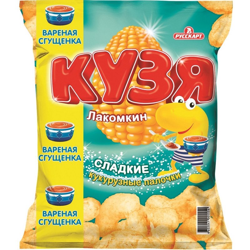 превью Кукурузные палочки Кузя Лакомкин с вареной сгущенкой 65 г