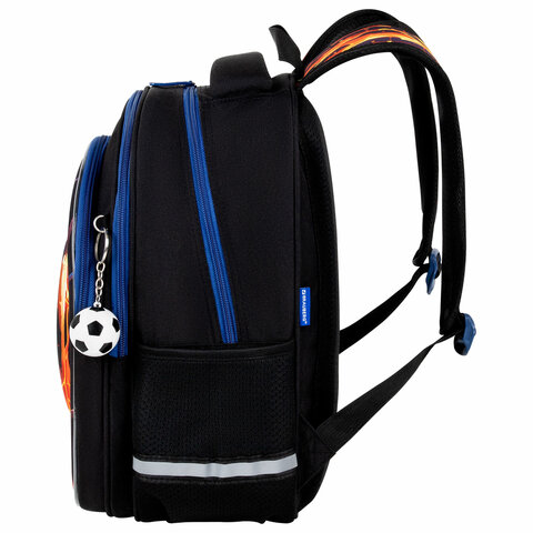 Рюкзак BRAUBERG OPTIMA, 2 отделения, с брелоком, «Burning ball», 3D-панель, 36×27х18 см