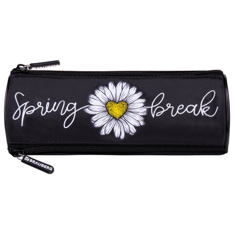 Пенал BRAUBERG, 3 отделения, нейлон, 21×7х7 см, «Spring»