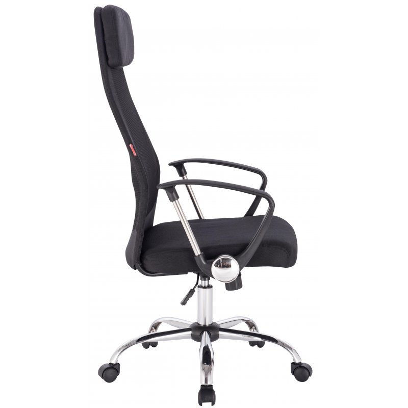 Кресло для руководителя Easy Chair 589 TC черное (сетка/ткань/хромированный металл)