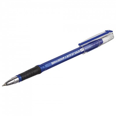 Ручка шариковая масляная с грипом BRAUBERG «i-Rite GT Solid», СИНЯЯ, корпус синий, узел 0.7 мм,1 43305