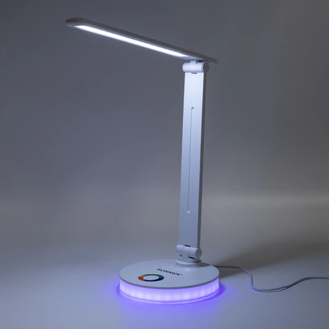 Настольная лампа-светильник, ночник SONNEN RG-001, 30 LED, 6 Вт, 3 режима, RGB-подсветка, белый