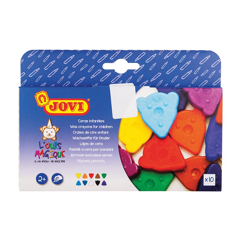 превью Восковые мелки фигурные JOVI (Испания), 10 цветов, для малышей, картонная коробка