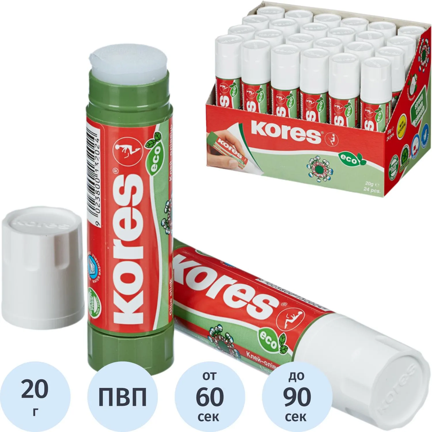 превью Клей-карандаш Kores Glue-Eco 20 г